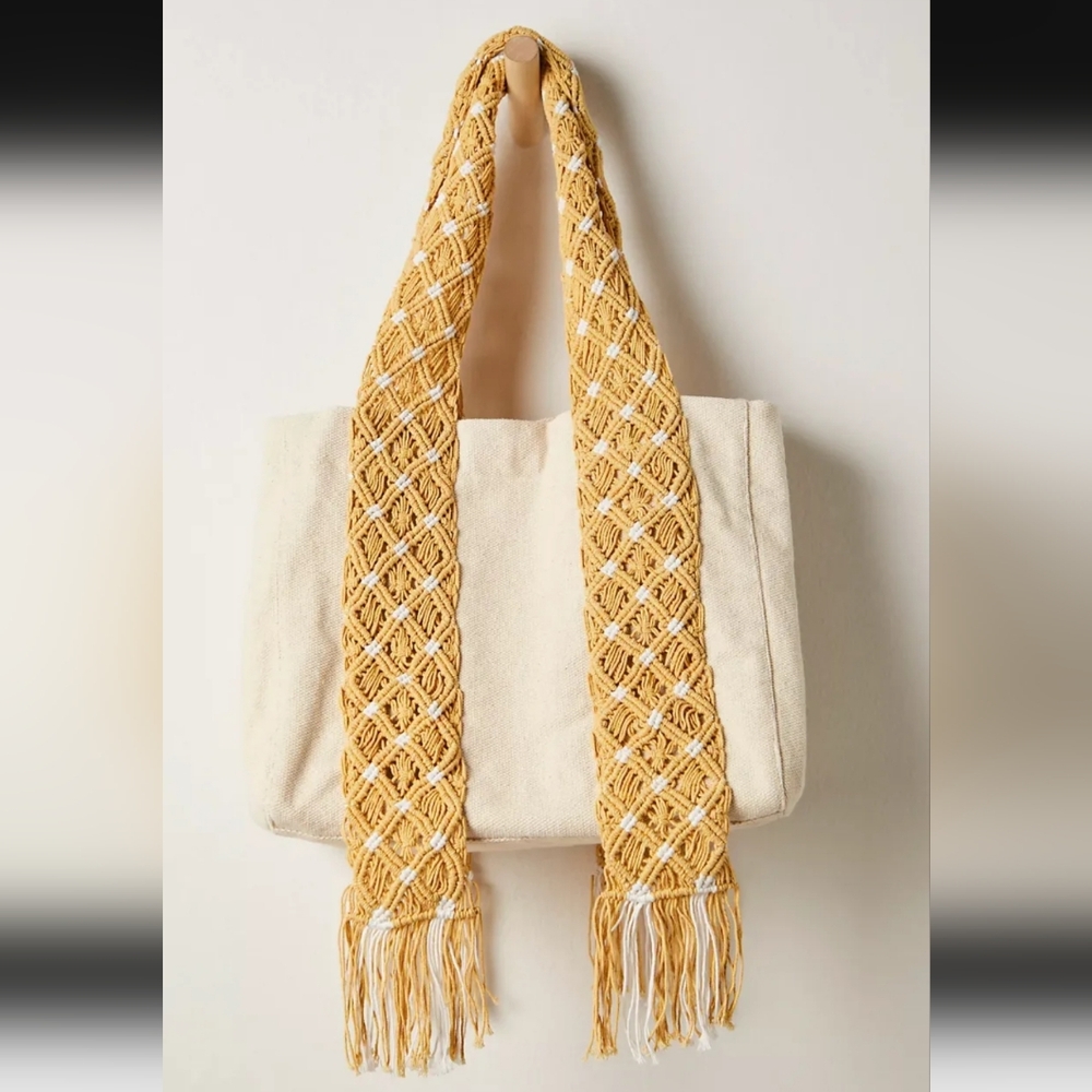 NWT Free People Mia Macrame Strap Tote Women's Bag - Picture 2 of 8